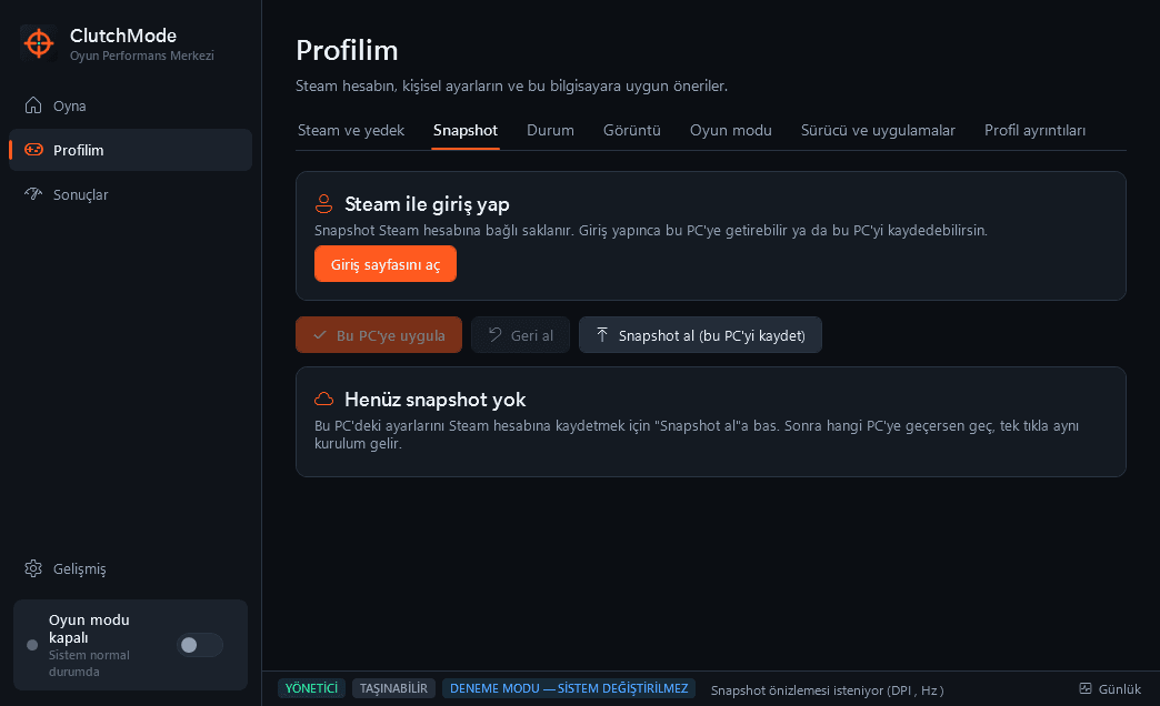 ClutchMode — ڈیسک ٹاپ ایپ